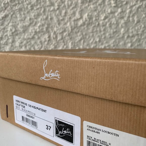 Christian Louboutin Leather Pumps / Calf Leather Peep Toe Stilettos Sz 37 - Picture 9 of 10